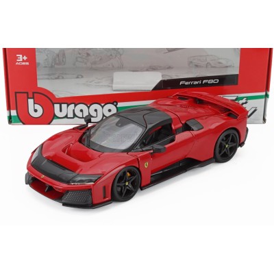 Метален автомобил BURAGO - 1/24 - FERRARI F80 BLACK WHEELS,RED BODY