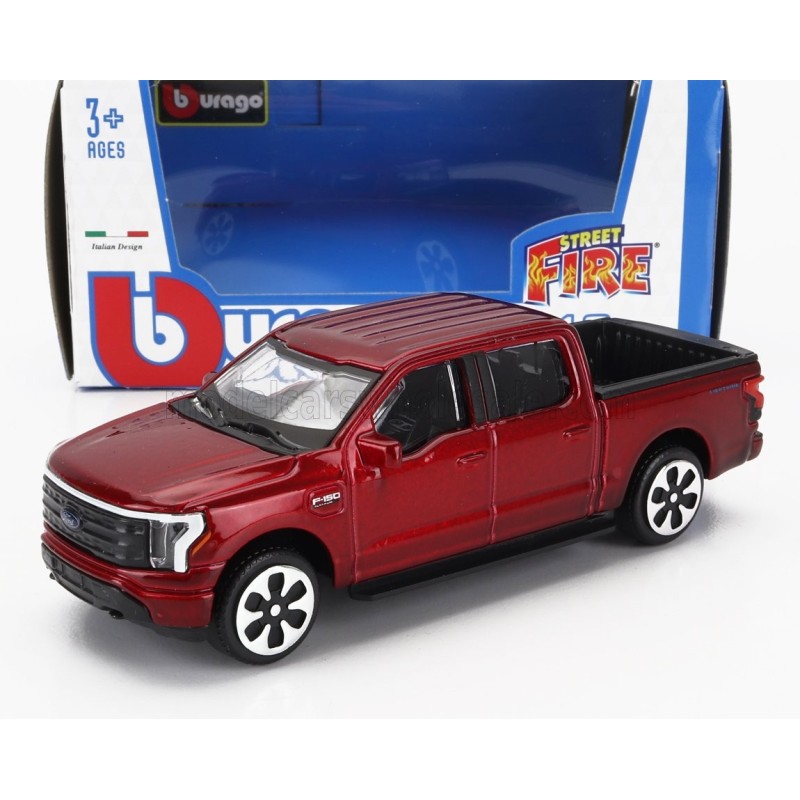 Метален автомобил BURAGO - 1/43 - FORD F150 LIGHTING, червен