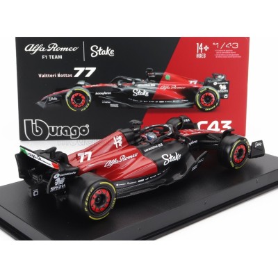 Метален автомобил BURAGO - 1/43 - F1 C43 TEAM STAKE N 77 SEASON 2023 VALTTERI BOTTAS 2