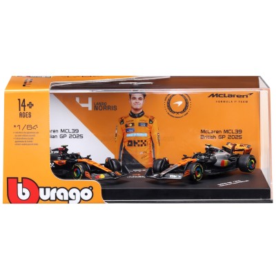 Метален автомобил BURAGO - 1/64 - McLAREN SET F1 MCL39 TEAM McLAREN