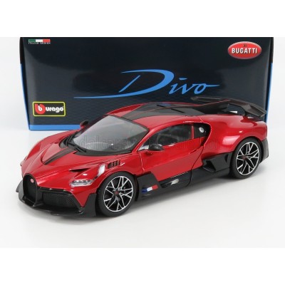 Метален автомобил BURAGO - 1/18 BUGATI DIVO Red