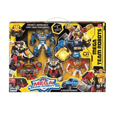 MEGA TEAM ROBOTS К-т 4 бр. Трансформери-превозни средства